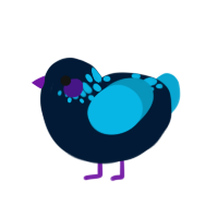 Zw, a tumblr and cerulean chicken with a neck-speckle pattern