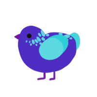 (unnamed), a indigo and aqua chicken with a neck-speckle pattern