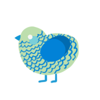 A gluppy and sapphire chicken with a lace pattern