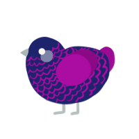 (unnamed), a navy and plum chicken with a lace pattern