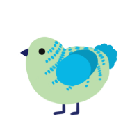 Fruity Milkshake, a gluppy and cerulean chicken with a half-bar pattern