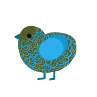 A olive and sky chicken with a double-lace pattern