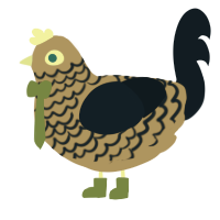 A orange and tumblr chicken with a lace pattern