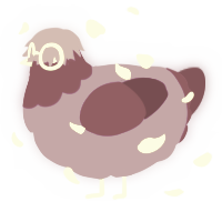 A amethyst and maroon chicken with a head pattern