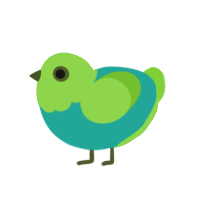 (unnamed), a turquoise and grass chicken with a head pattern