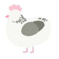 (unnamed), a white and ash chicken with a neck-speckle pattern