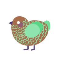 A brown and spring chicken with a lace pattern