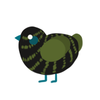ufs ghostly, a sable and olive chicken with a bar pattern