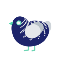 Light Pillar, a navy and mist chicken with a half-bar pattern