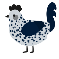 Oreo, a mist and tumblr chicken with a speckle pattern