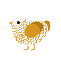(unnamed), a white and ochre chicken with a lace pattern