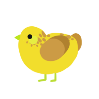 Banana, a yellow and gold chicken with a neck-speckle pattern