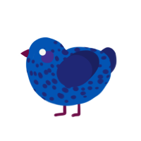Dream Catcher, a ultramarine and navy chicken with a speckle pattern