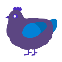 A overcast and sapphire chicken