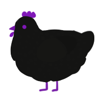 A black chicken with a speckle pattern
