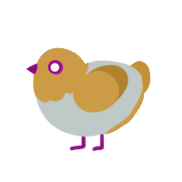 Deltarune TODAY, a silver and gold chicken with a head pattern
