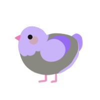 A ash and lilac chicken with a head pattern