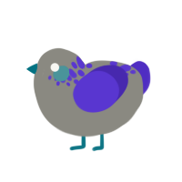 A ash and indigo chicken with a neck-speckle pattern