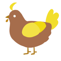 A brown and yellow chicken