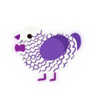 (unnamed), a silver and sapphire chicken with a lace pattern