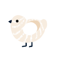 (unnamed), a cream chicken with a bar pattern