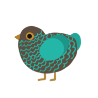 (unnamed), a bark and turquoise chicken with a lace pattern