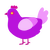 Vidonya, a lavender chicken with a bar pattern