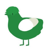 its geen, a viridian and white chicken