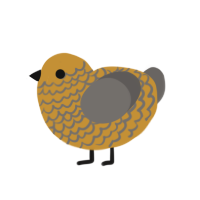 Money Laundering, a gold and grey chicken with a lace pattern