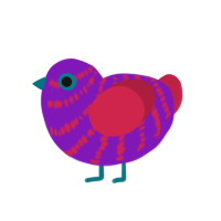 (unnamed), a violet and crimson chicken with a bar pattern