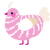 pinkie, a pink and cream chicken with a bar pattern