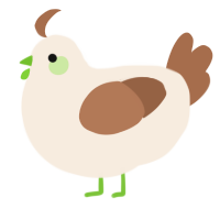 A cream and brown chicken