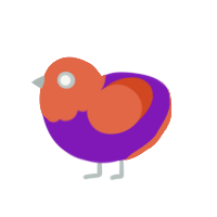 A violet and vermilion chicken with a head pattern