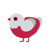 A crimson and silver chicken with a head pattern