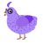 Lily Real, a lilac and blurple chicken with a speckle pattern