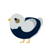 A tumblr and silver chicken with a head pattern