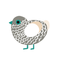 A ash and cream chicken with a lace pattern