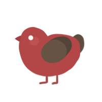 A red and bark chicken