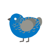 A sapphire and ash chicken with a half-lace pattern