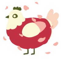 A crimson and rose chicken with a head pattern