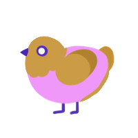 A lavender and gold chicken with a head pattern