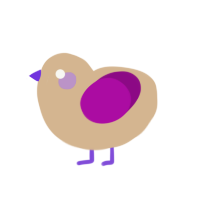 A beige and plum chicken