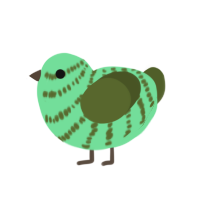 A spring and olive chicken with a bar pattern