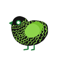 A black and grass chicken with a lace pattern