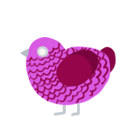 A orchid and maroon chicken with a lace pattern
