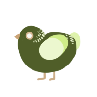 A olive and apple chicken with a neck-band pattern