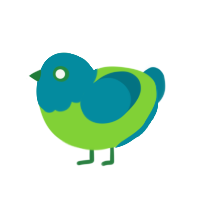 A grass and sea chicken with a head pattern