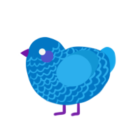 A sapphire and sky chicken with a lace pattern
