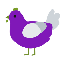 purple guy, a violet and mist chicken