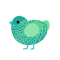 A turquoise and spring chicken with a lace pattern